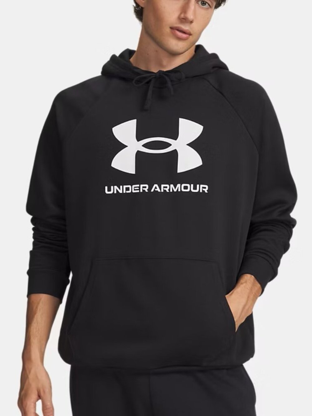 Under Armour Men's Black Logo Pullover Fleece Hoodie SZ S